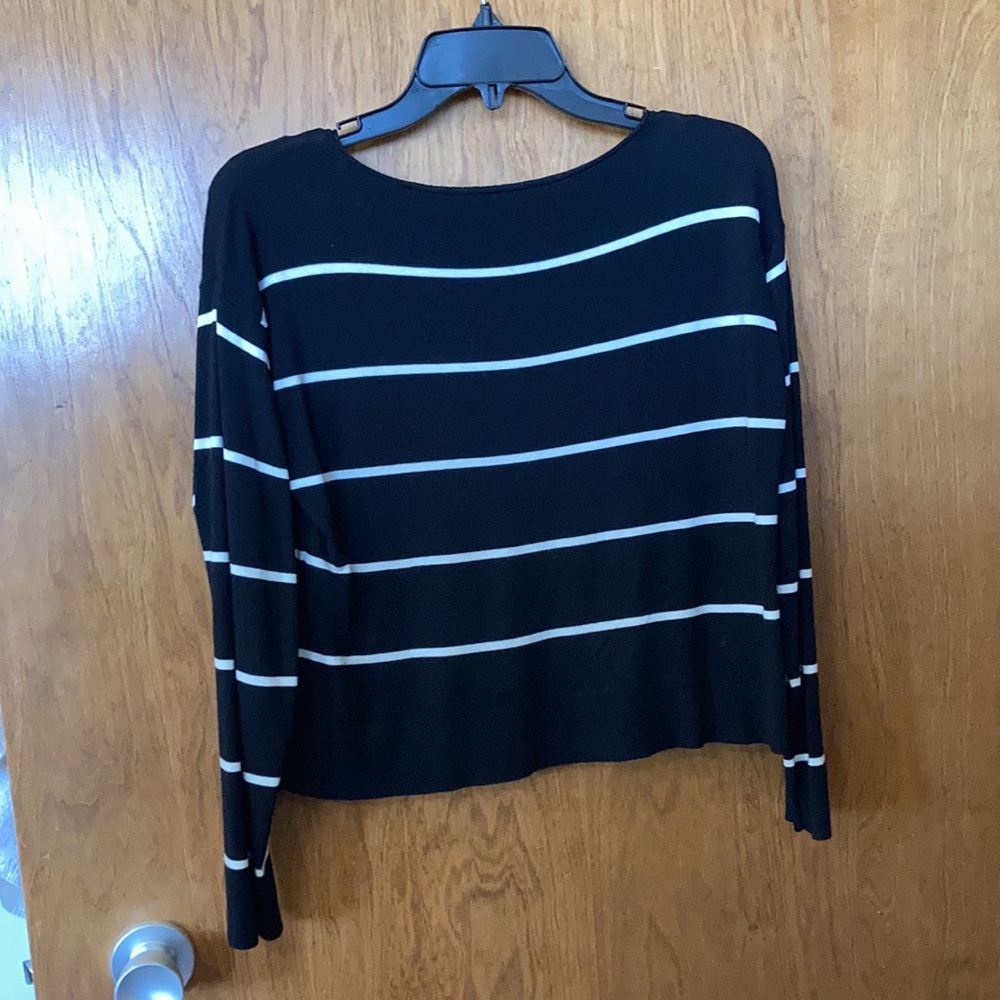 Eileen Fisher black and white striped sweater
